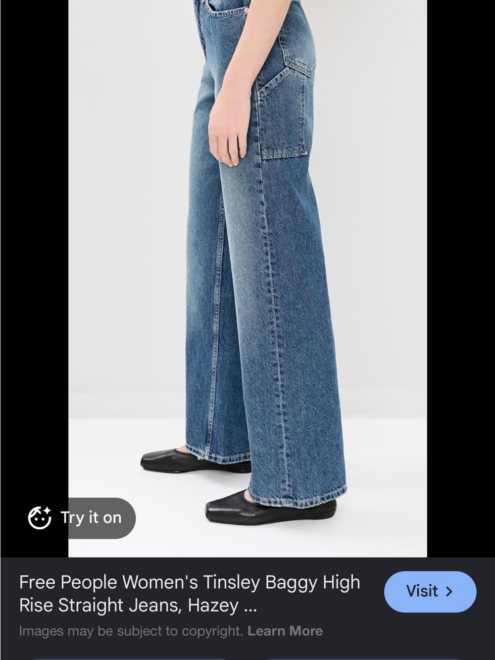 Size 27 jeans high rise wide leg we the free